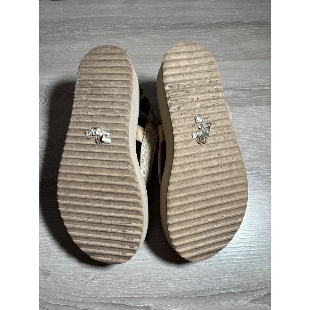 Teva Womens 11 Flatform Universal Sandals Beige Leopard Print Platform Gorpcore
